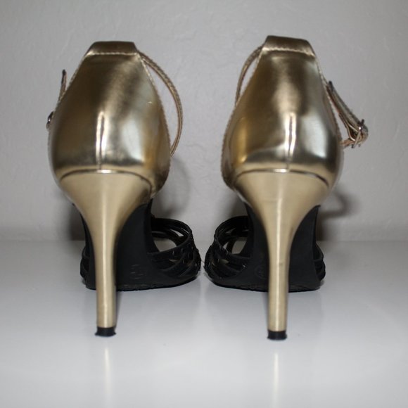 merona black pumps with gold heel - Picture 5 of 6